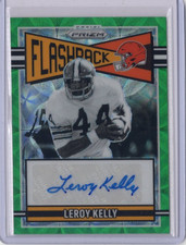 LEROY KELLY NFL 2025 Panini Prizm Flashback Green Scope Auto 15/75 #FLA-LKY Card
