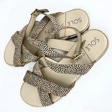 Anthropologie Sole Society Sandals 11M (43) Beige So-Saden2 Coastal Cowgirl Boho