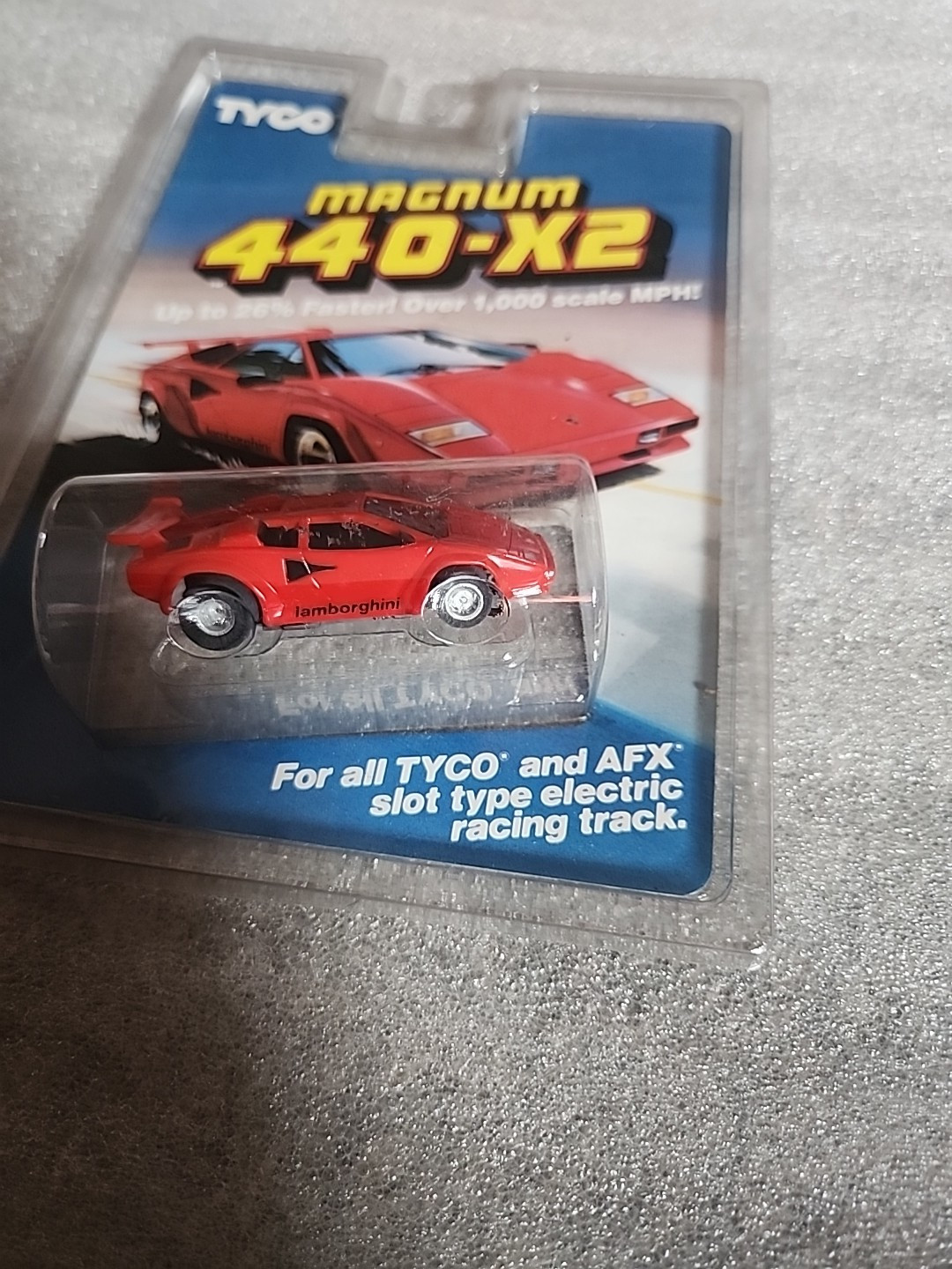 BRAND NEW TYCO MAGNUM 440-X2 RED LAMBORGHINI 1989 HO SLOT CAR SEALED NOS