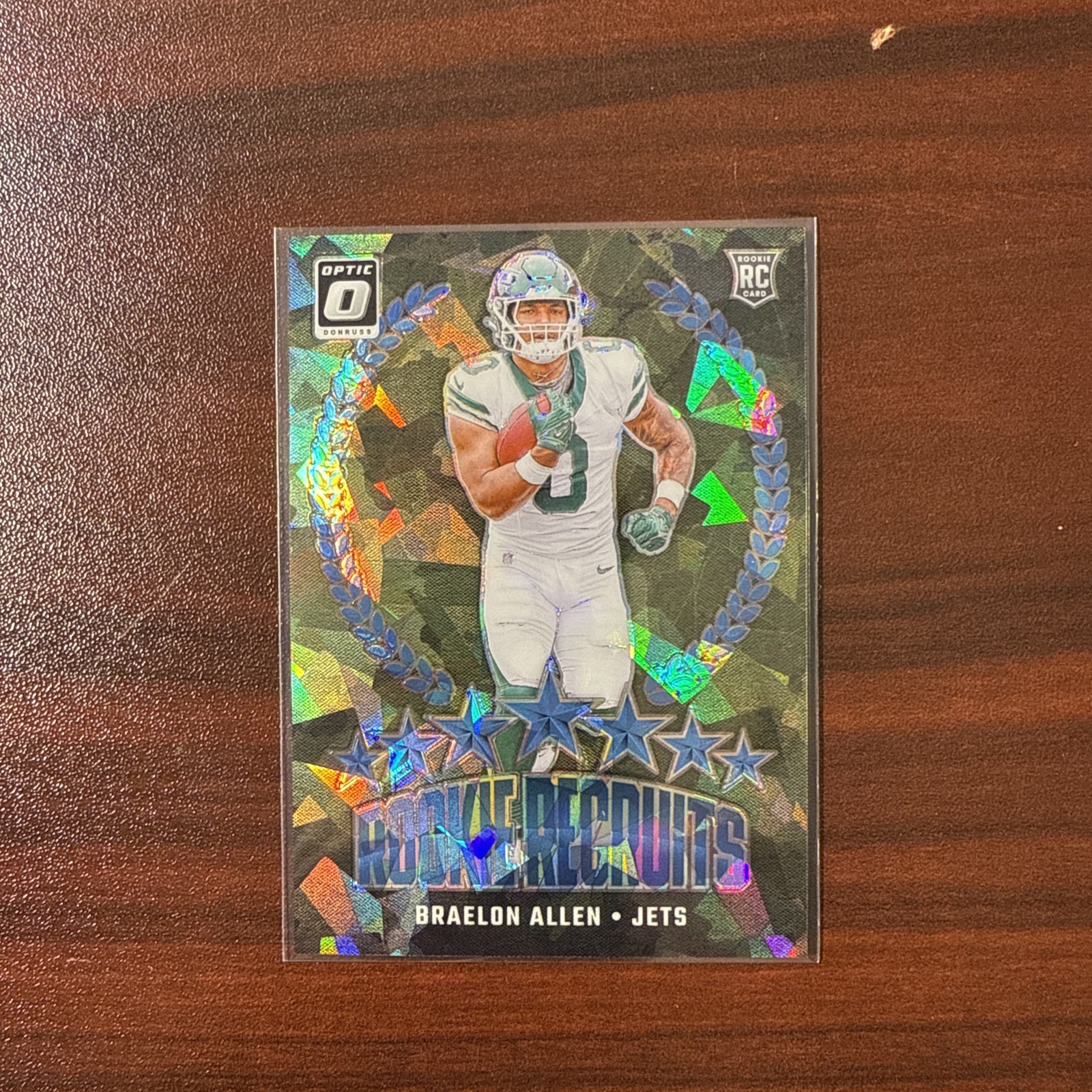 Braelon Allen 2024 Optic Rookie Recruits Blue Cracked Ice 05/15 Prizm RC SSP #18