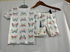 Carter's Girls Butterfly Pajama 2pc Set Snug fit White Toddler size 3T New