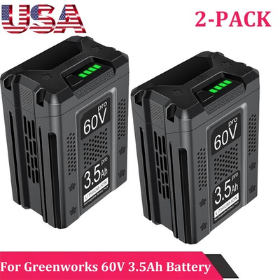#ad 2 PACK 3.5Ah For Greenworks 60V Max PRO Lithium ion Battery LB605 LB60A02 LB604 $177.99