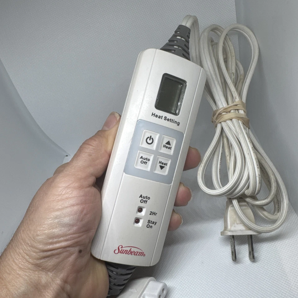 Manta térmica eléctrica Sunbeam controlador alimentado de 4 clavijas SWT200D CAT95D probado Foto 2 de 4