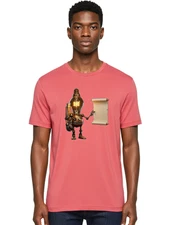Light-Bulb-Robot Mens Graphic Tee, 100% Cotton, Casual Summer Wear