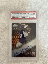 2020 TOPPS CHROME BLACK AUTOGRAPHS #HA HANK AARON AUTOGRAPHS-ORANGE REF.