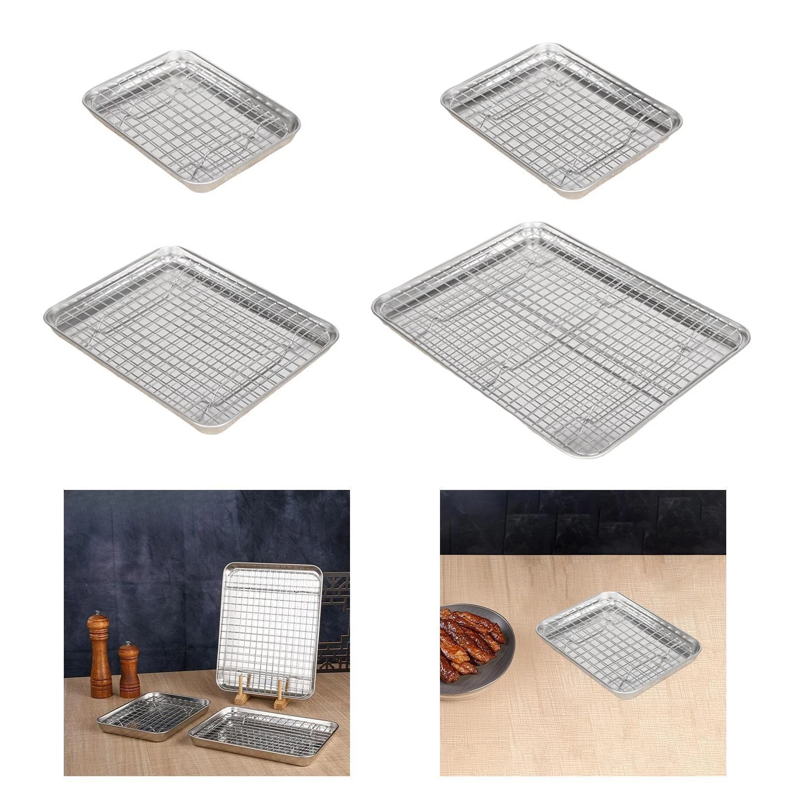 Baking Sheet with Rack Drain Tray Bakeware Grilling Accessories Baking Pan for