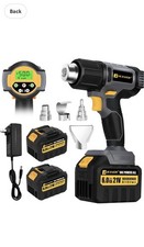 LCD Cordless Heat Gun, Portable Hot Air Gun with 2 x 6.0Ah Battery, Pistola De C