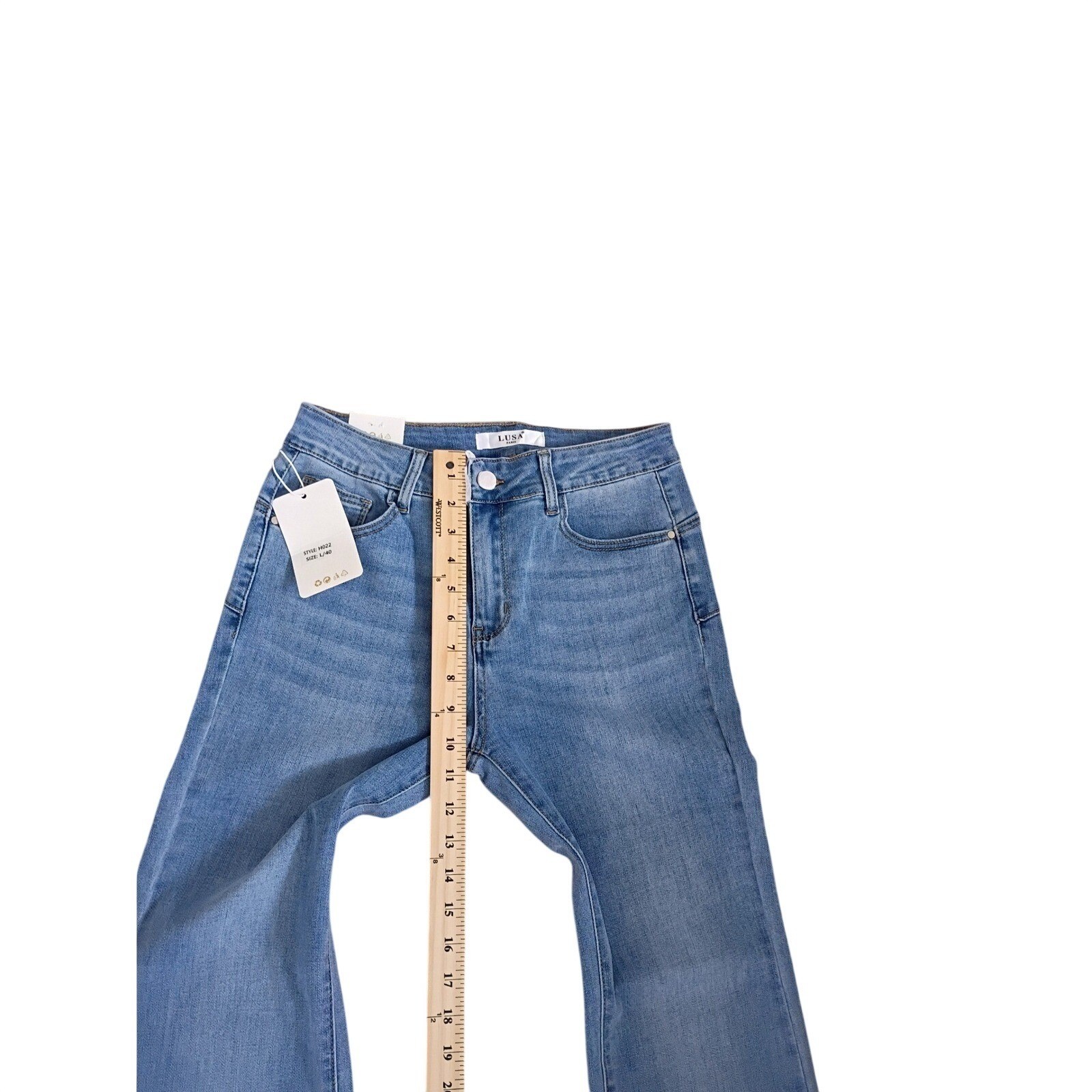 Parisian LUSA Super High Rise Bootcut Jeans Mid Wash W30x32 EU42 Classic Retro image 6