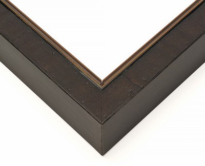 7x23 Rustic Brown with Gold Real Wood Picture Frame Width 1.25 inches | Interior