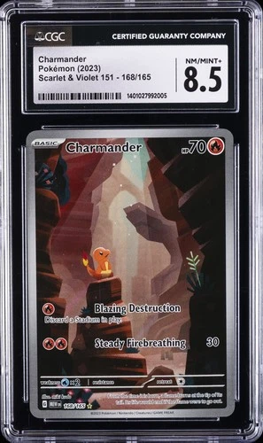 2023 POKEMON SCARLET & VIOLET 151 ILLUSTRATION RARE #168 CHARMANDER CGC 8.5