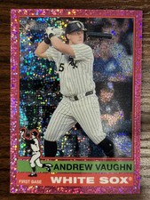 2025 Topps Heritage Andrew Vaughn White Sox Base SP Chrome Pink Sparkle 413