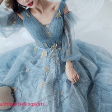 Women Shiny Mesh Dress Fairy Evening Party Prom Ball Gown Princess Elegant Dress