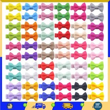 Toddler Hair Bows for Girls: 4.5cm Grosgrain Ribbon Lined Clips 60Pcs 30 pairs 