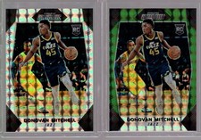 DONOVAN MITCHELL 2017-18 Panini Rookie SILVER GREEN MOSAIC PRIZM #5 LOT X 2 Jazz