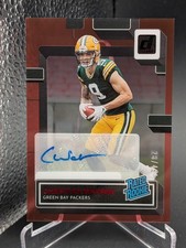 2022 Panini Clearly Donruss Christian Watson Red RATED ROOKIE Autograph 28/49 
