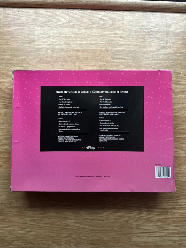 Raro Juego de Costura de Colección Disney Ratones Cenicienta Hilo Carrete Habitaciones Juguete Foto 2 de 3