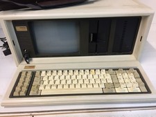 Vintage Compaq Plus Portable Computer Model 101709 - Powers On Untested w/ Bag