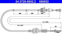 Kupplungsseil Kupplungszug ATE 24.3728-0852.2 FüR Peugeot C1 CitroËN 107 Hdi