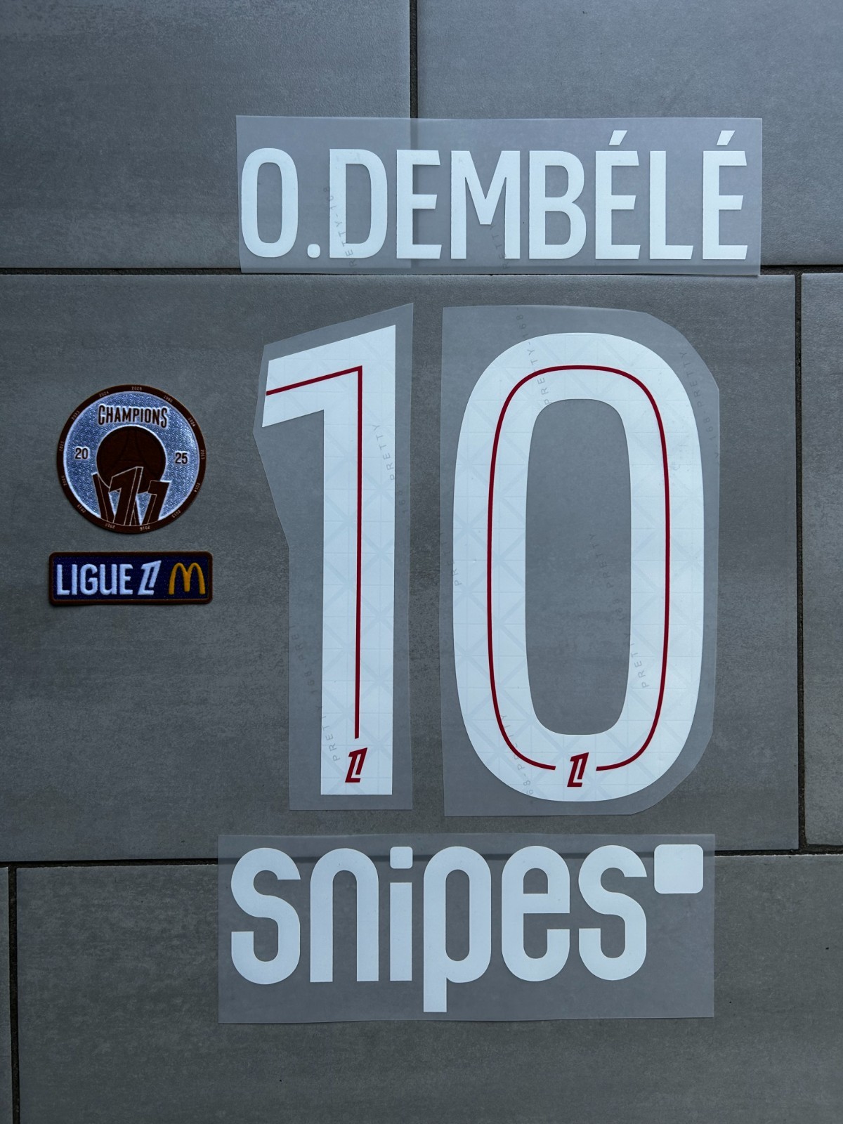 Flocage DEMBELE 10 maillot PSG Home 2025 2026 bleu avec patch officiel Ligue 1 LFP Paris