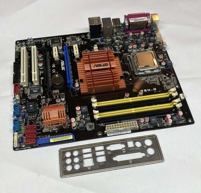 Asus P5N-D REV. 1.02G LGA775 Mainboard komplett mit Quad CPU und Backplate