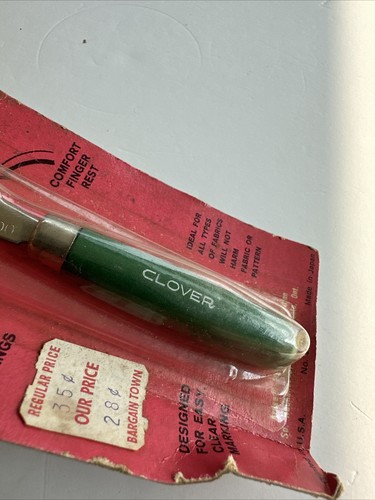 Trifoglio vintage 4 1/4" mini modello tracciante ruota a punta manico verde cucito Giappone - Foto 2 di 2