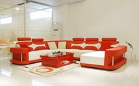 Ledersofa Polster Sitz Couch Garnitur Ecksofa Sofa Couch Wohnlandschaft Wies01