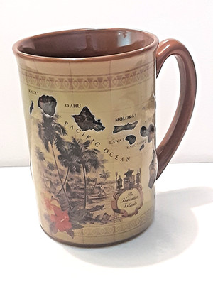 2016 Island Heritage Hawaiian Islands Coffee Mug Tiki Topography 14oz Tea Cup 3D