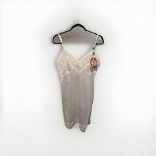 Vintage Ashley Taylor Antron 39 Slip Lace Flower Trim Slit Women s White 38