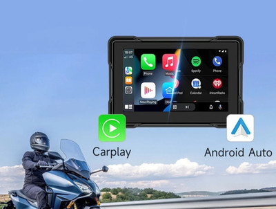 5'' Motorcycle Navigator Dash Cam Wireless w/ 2PCS Camera CarPlay/Android Auto