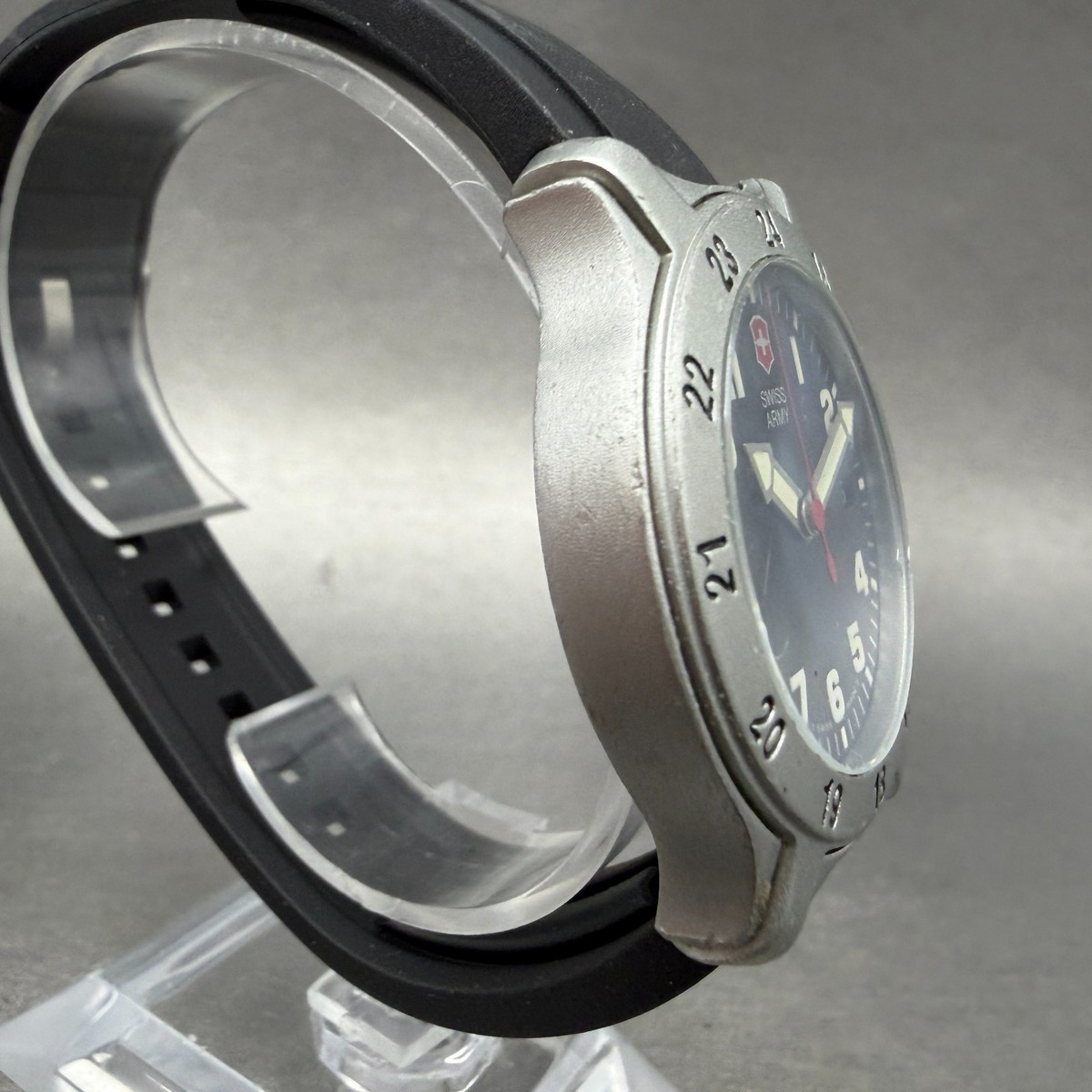Swiss Army Watch Men 39mm Black Dial Silver Tone Round MK 