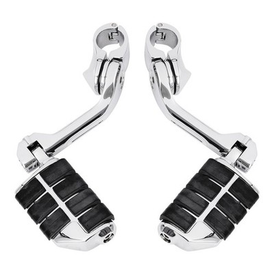 Chrome Highway Foot Pegs Footrest 1 1/4'' Engine Guard Mounts Clamps For Harley