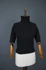 Polo Sport Ralph Lauren Black Lambswool Fine Knit Short Sleeve Turtleneck Size M