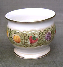 VINTAGE PORTUGESE HAND MADE PAINTED INDOOR PLANT POT FRUIT JADINIERE CERCAPIA