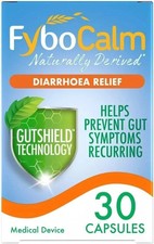Image of Fybocalm Diarrhoea Relief x30 Capsules Naturally Derived Gut Health Gluten Free