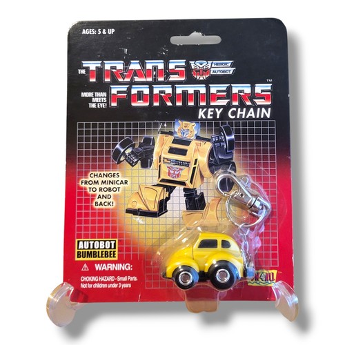 2001 Transformers Autobot Bumblebee Key Chain With Clip & Save Tech Specs, New