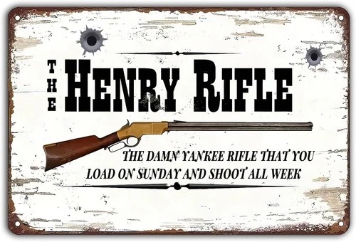 The Henry Rifle Decor Vintage Tin Metal Signs 8x12,Winchester Hunting Wall Art