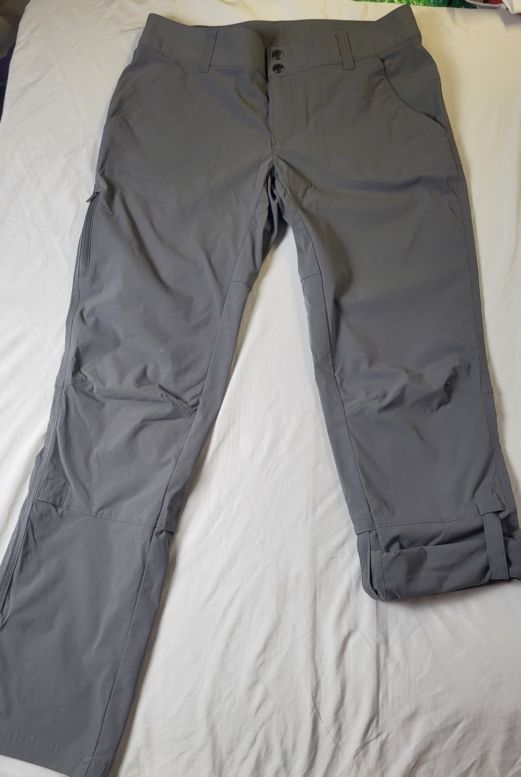 Columbia Size 10 Grey Convertible Roll-Up Hiking Pants Lightweight