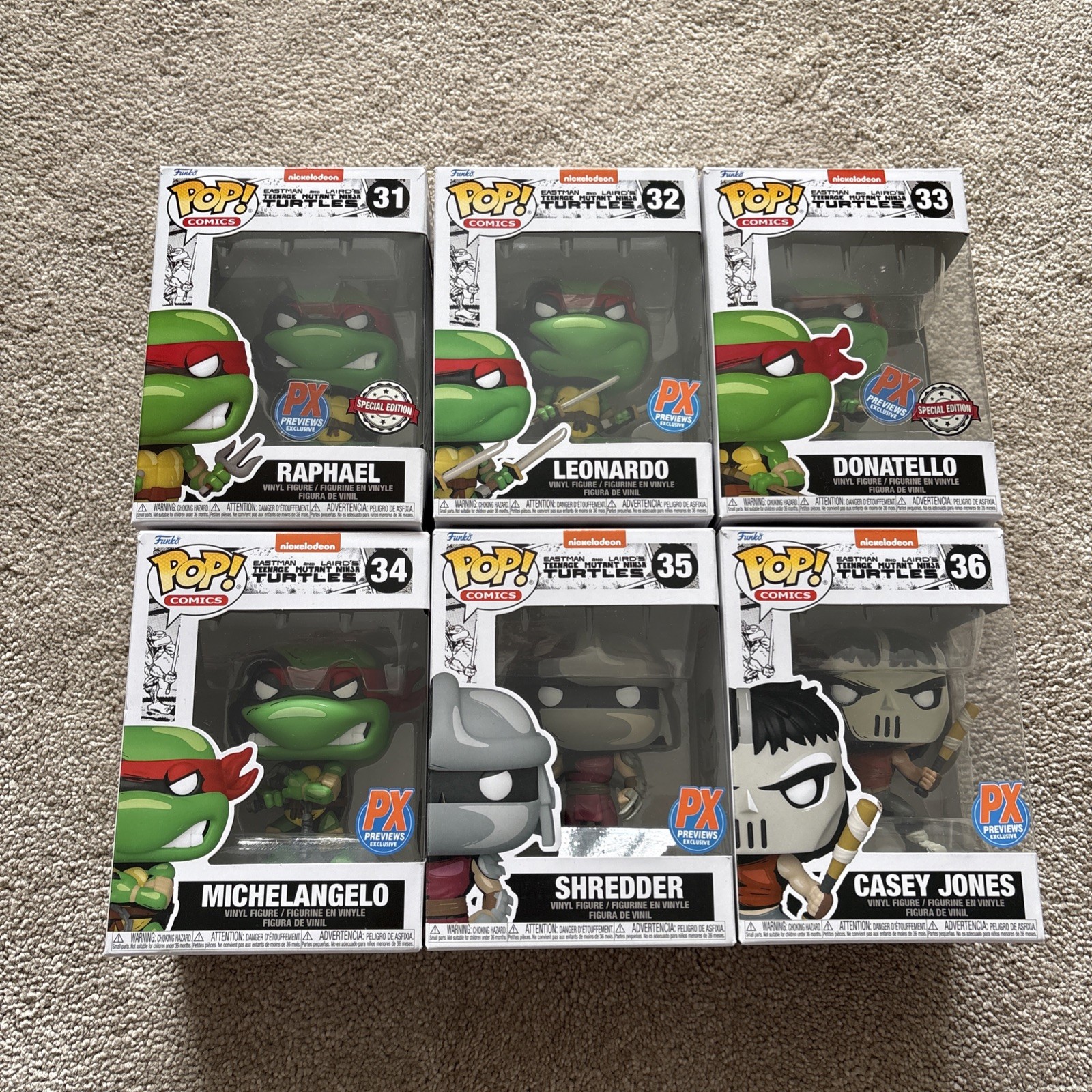 Funko Pop TMNT Completo PX VISTAS PREVIAS EASTMAN & LAIRD Juego Completo Variante Boceto Nuevo en Caja