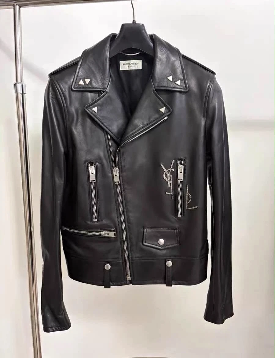 Saint Laurent Leather Outer Shell Studded Coats, Jackets & Vests