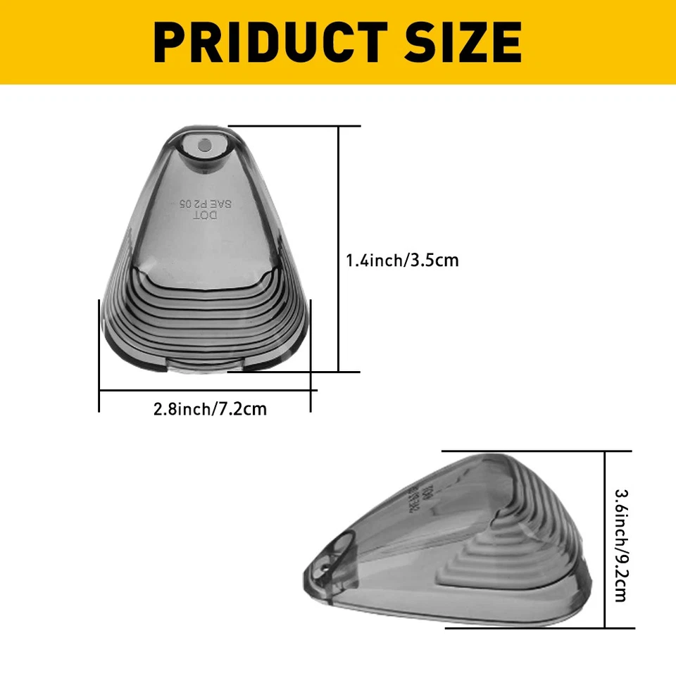 For Ford F250 F350 Super Duty Smoked Cab Roof Running Marker Light Covers Lens W Foto 3 de 4