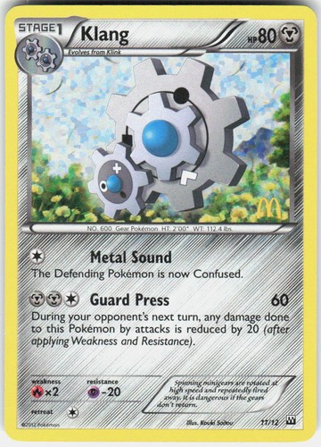 Klang 011/012 Holo P McDonald's Promos 2012 Pokemon Near Mint