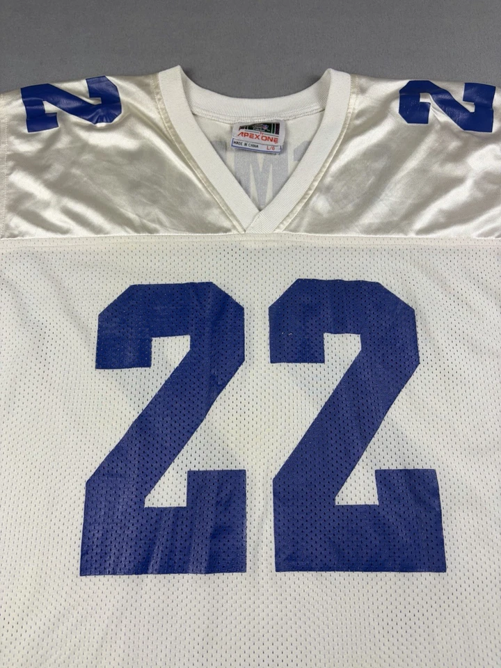 Camiseta De Colección Apex Dallas Cowboys Emmitt Smith #22 Grande Blanca NFL Fútbol Años 90 Foto 2 de 4