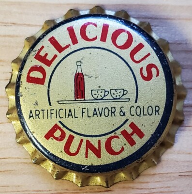 Vintage DELICIOUS PUNCH Cork Lined bottle cap; Unused; 1940 s; NOS