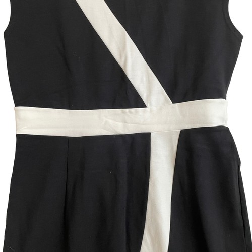 Bird Keepers Dress Size 12 Black White Round Neck Sleeveless Formal Work - Picture 4 of 13