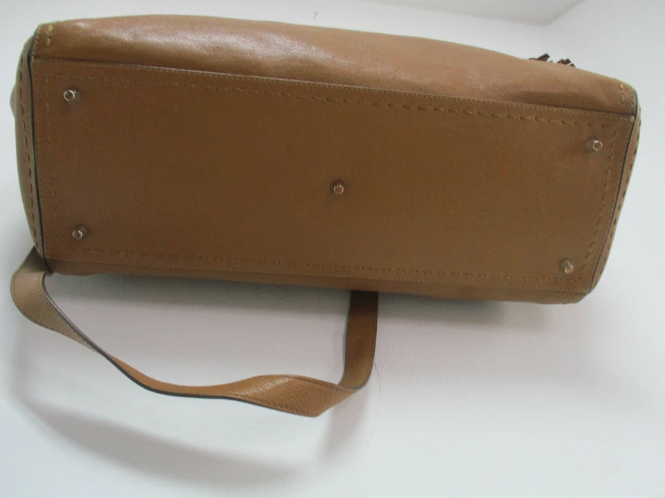 Cartera grande ANYA HINDMARCH cuero granulado camel Foto 3 de 4