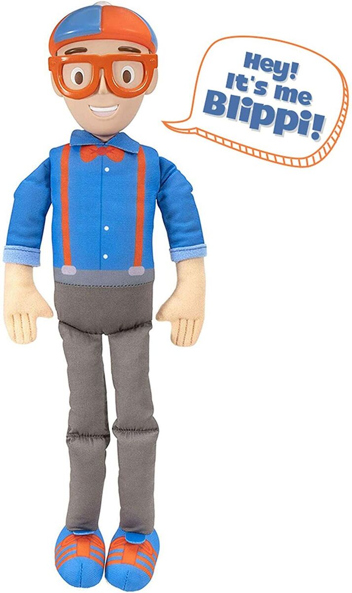 Blippi Bendable Plush Doll, 16” Tall Featuring SFX - Squeeze Blippi Bendable Plush Doll, 16” Tall Featuring SFX - Squeeze
