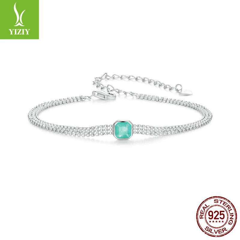 VALENTINO Bracciale Moda Donna Argento Sterling 925 Zirconia Perline Fiori di Ghiaccio Catena Gioielli