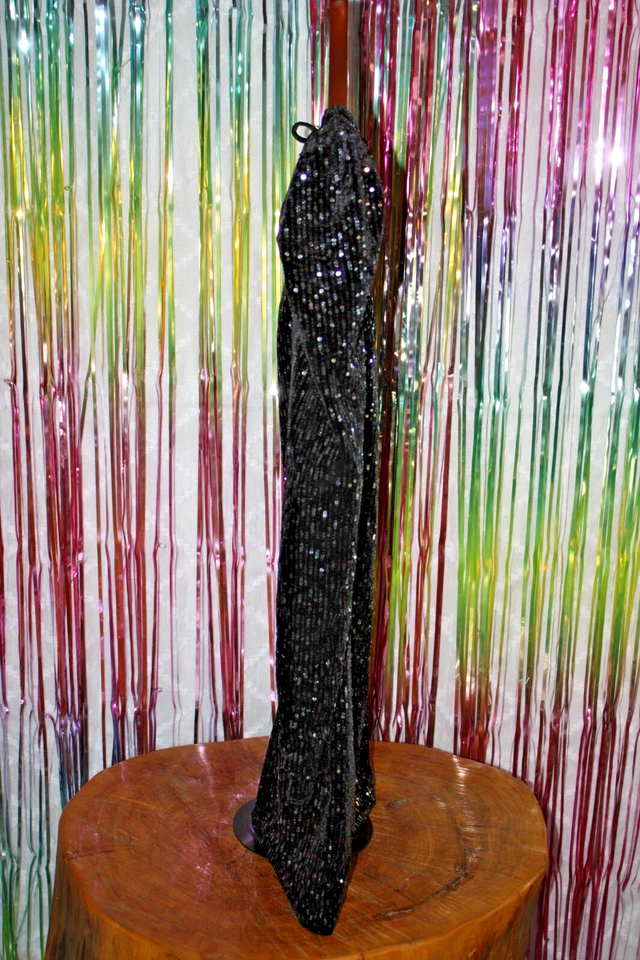 Francesca's NWT Joann Sequin Long Sleeve Velvet Dress - Black - Size Large - Image 4 of 4