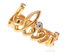 Golden Tone Classy Simple Words Do You Believe Script Fashion Promise Ring