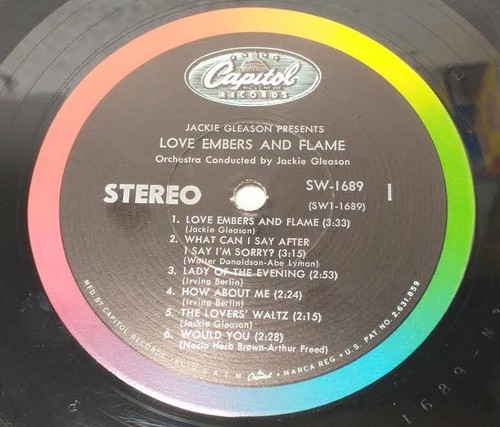 1962 JACKIE GLEASON's LOVE EMBERS&FLAME LP Capitol Stereo #SW1689 VG+StringOrch - Picture 5 of 9